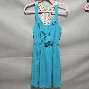 ⭕️Maurices Turquoise Dress with Ivory Lace